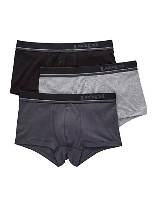 papi Men's 3 Pack Cotton Stretch Asst. Colors Brazilian Trunk