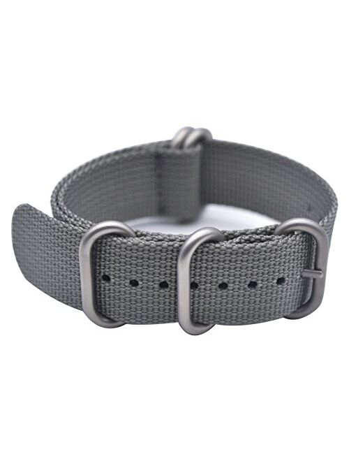 ArtStyle Watch Band with 1.5mm Thickness Quality Nylon Strap and Heavy Duty Brushed Buckle