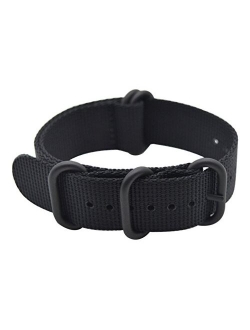 ArtStyle Watch Band with Ballistic Nylon Material Strap and High-End Black Buckle (Matte Finish Buckle)