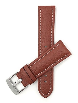 Leather Watch Band Strap - Buffalo Pattern - 3 Colors - 18mm to 30mm (Extra Long XL Available)