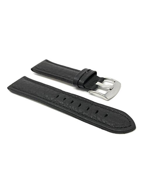 Leather Watch Band Strap - Buffalo Pattern - 3 Colors - 18mm to 30mm (Extra Long XL Available)