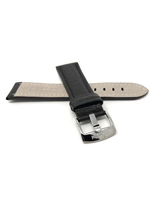 Leather Watch Band Strap - Buffalo Pattern - 3 Colors - 18mm to 30mm (Extra Long XL Available)