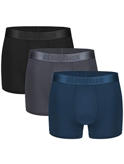 CLEVEDAUR Men's Underwear 3 Pack Lenzing Micromodal Trunks Underwear for Men