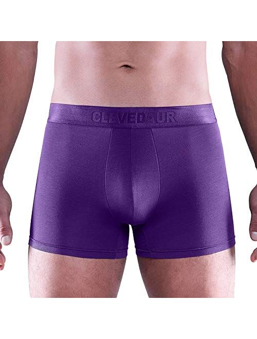 CLEVEDAUR Men's Underwear 3 Pack Lenzing Micromodal Trunks Underwear for Men