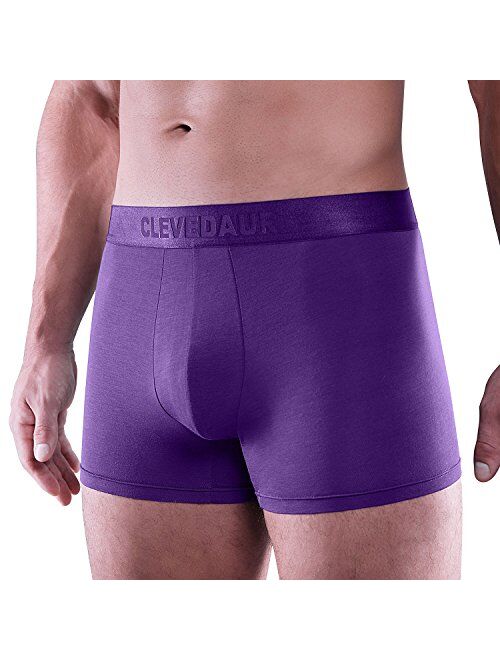 CLEVEDAUR Men's Underwear 3 Pack Lenzing Micromodal Trunks Underwear for Men