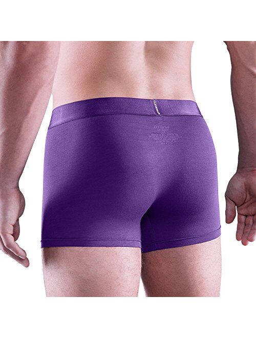 CLEVEDAUR Men's Underwear 3 Pack Lenzing Micromodal Trunks Underwear for Men