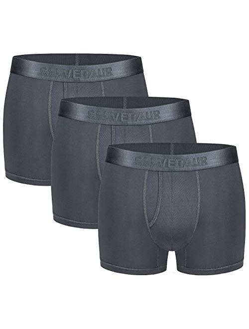 CLEVEDAUR Men's Underwear 3 Pack Lenzing Micromodal Trunks Underwear for Men