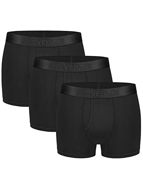 CLEVEDAUR Men's Underwear 3 Pack Lenzing Micromodal Trunks Underwear for Men