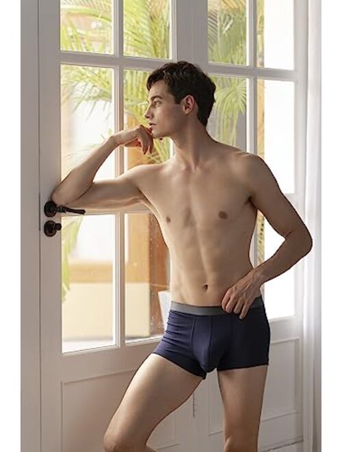 Separatec 3 Pack Men's Underwear Basic Bamboo Rayon Soft and Breathable Separated Pouch Trunks