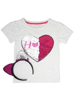 Glitter Flip Sequin Girl's T-Shirt Top Short/Long Sleeve, Fleece Jacket, Leggings 3-14 Years