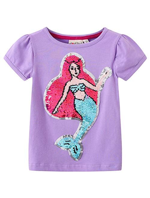 Glitter Flip Sequin Girl's T-Shirt Top Short/Long Sleeve, Fleece Jacket, Leggings 3-14 Years