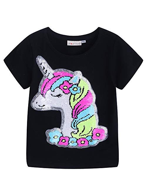 Glitter Flip Sequin Girl's T-Shirt Top Short/Long Sleeve, Fleece Jacket, Leggings 3-14 Years