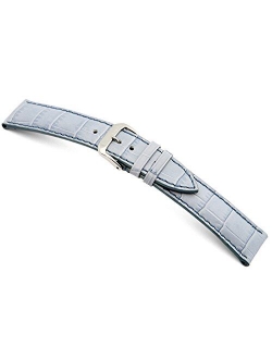 RIOS1931 Louisiana - Genuine Embossed Leather Watch Band with Gator Print and Matching Stitching