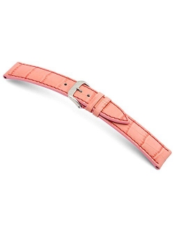 RIOS1931 Louisiana - Genuine Embossed Leather Watch Band with Gator Print and Matching Stitching