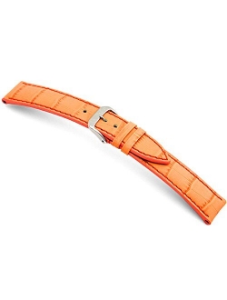 RIOS1931 Louisiana - Genuine Embossed Leather Watch Band with Gator Print and Matching Stitching