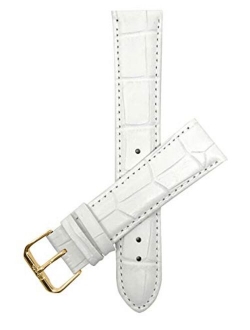 Bandini Womens Leather Watch Band Strap - Alligator Pattern - 8 Colors - 12mm, 14mm, 16mm, 18mm, 20mm