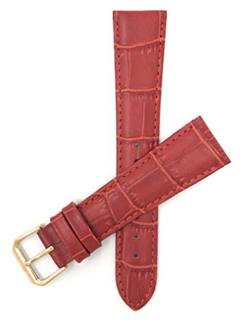 Bandini Womens Leather Watch Band Strap - Alligator Pattern - 8 Colors - 12mm, 14mm, 16mm, 18mm, 20mm