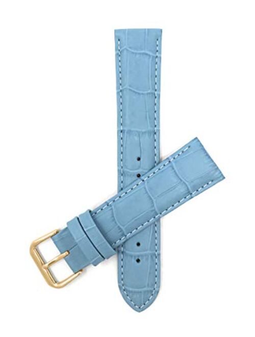 Bandini Womens Leather Watch Band Strap - Alligator Pattern - 8 Colors - 12mm, 14mm, 16mm, 18mm, 20mm