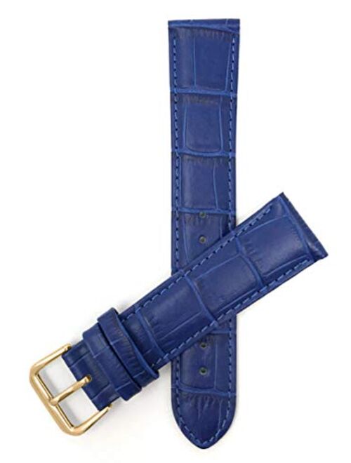 Bandini Womens Leather Watch Band Strap - Alligator Pattern - 8 Colors - 12mm, 14mm, 16mm, 18mm, 20mm