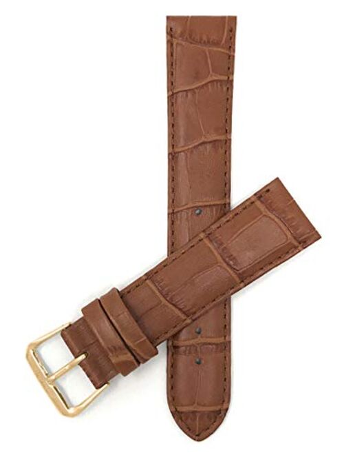 Bandini Womens Leather Watch Band Strap - Alligator Pattern - 8 Colors - 12mm, 14mm, 16mm, 18mm, 20mm