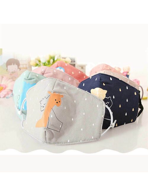 100% Cotton Kids Animal Face Masks Two Pack; Face Mask Set for Child Boys Girls