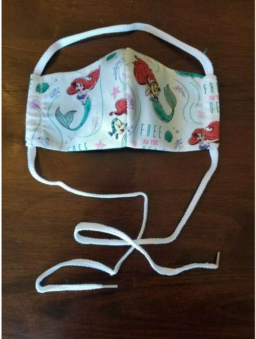 Girls Mermaid Cloth Washable Face Mask with pocket Adjustable Strap NEW