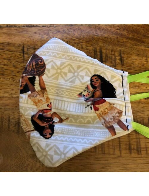 Moana Kids Girls Face Masks Beautifully Done 100% Cotton Washable