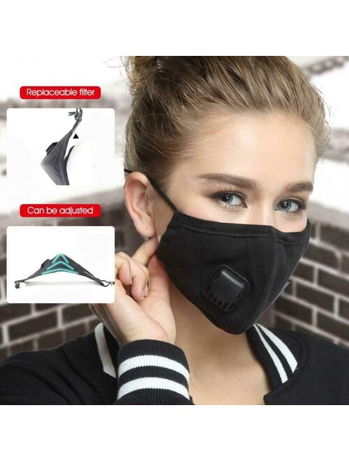 Washable Cotton Mask Air Purifying Face Filter Breathable Anti Haze Respirator