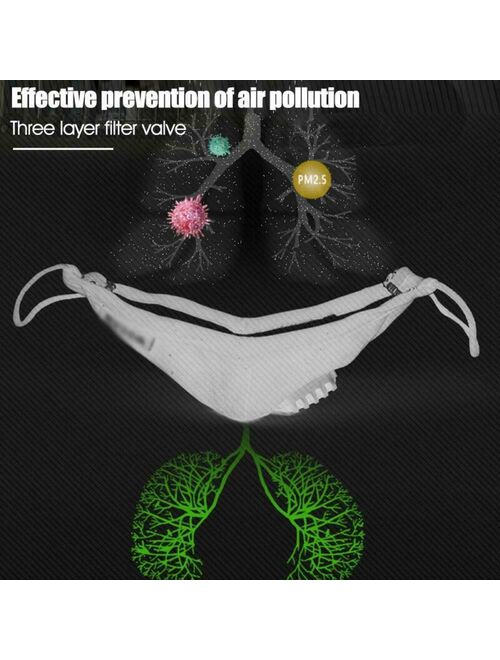 Washable Cotton Mask Air Purifying Face Filter Breathable Anti Haze Respirator