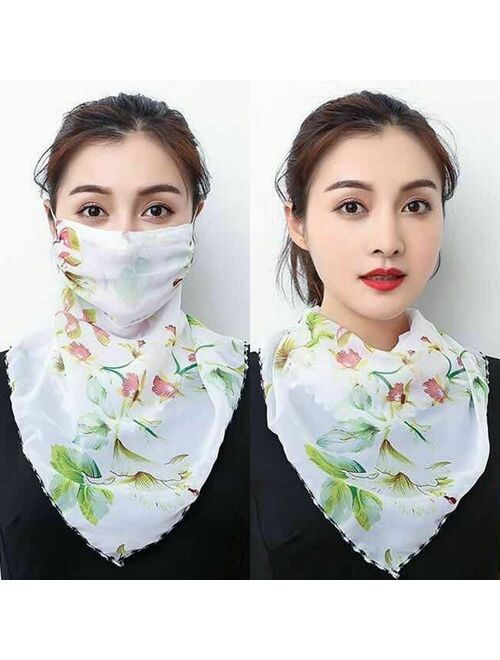 Womens Scarves Lightweight Face Mask Sun Protection Outdoor Riding Handkerchief