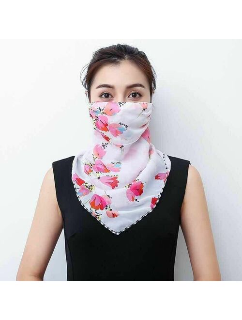 Womens Scarves Lightweight Face Mask Sun Protection Outdoor Riding Handkerchief