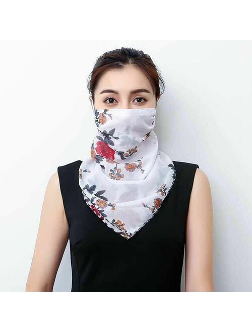 Womens Scarves Lightweight Face Mask Sun Protection Outdoor Riding Handkerchief