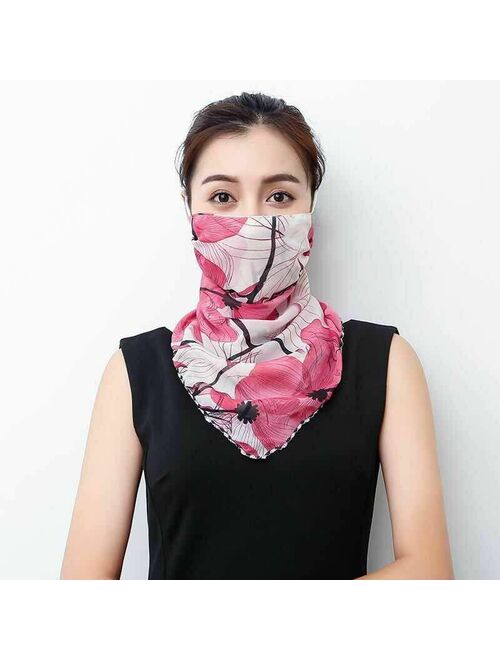 Womens Scarves Lightweight Face Mask Sun Protection Outdoor Riding Handkerchief