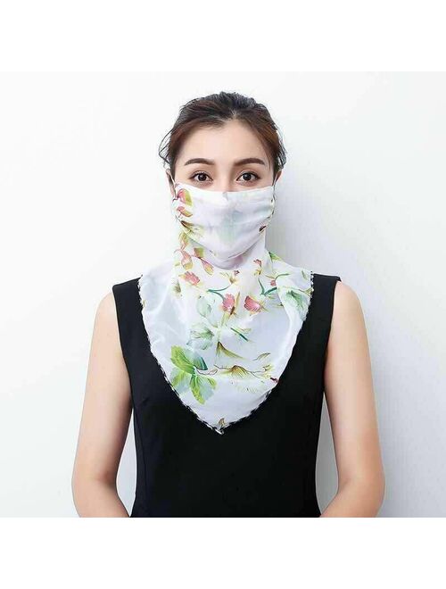 Womens Scarves Lightweight Face Mask Sun Protection Outdoor Riding Handkerchief