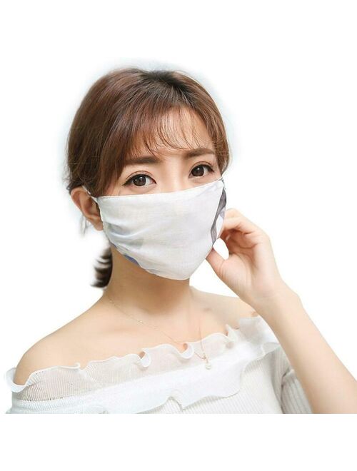 Washable Women Chiffon Summer Mask Anti Haze Sunscreen Reusable Face Mask