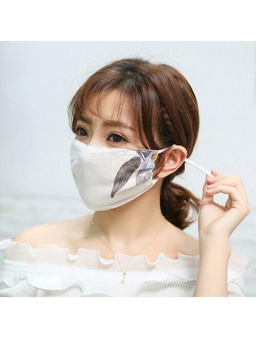 Washable Women Chiffon Summer Mask Anti Haze Sunscreen Reusable Face Mask