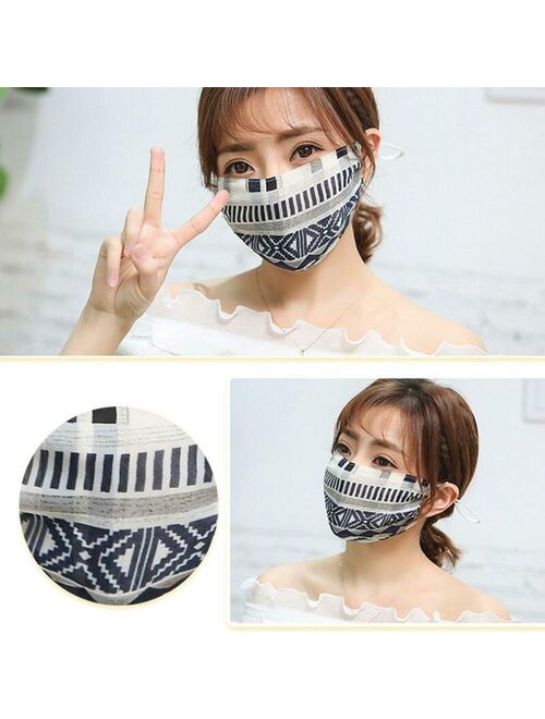 Washable Women Chiffon Summer Mask Anti Haze Sunscreen Reusable Face Mask