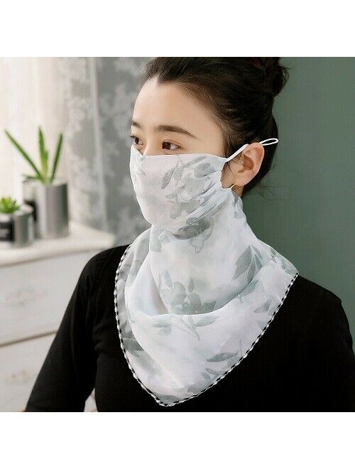 New Sunscreen Mask Neck Protection Thin Summer Breathable Silk Scarf Full Cover