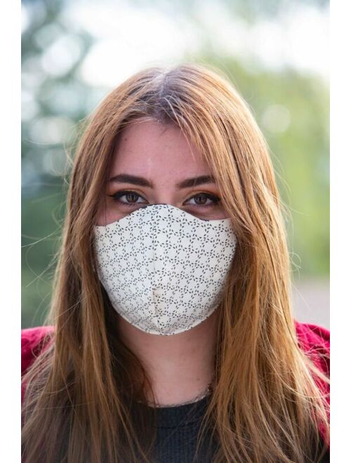 Womens Face Mask Washable Reversible Handmade Black Cream