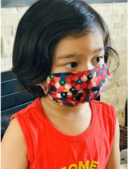 Kids Boys Girls USA Red Face Mask Hand Made Washable Cotton Fabric Double Layer