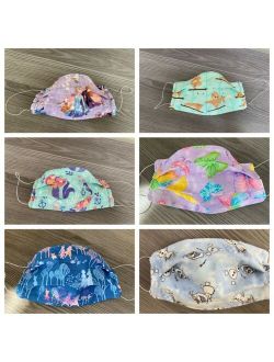Fabric Face Mask - Cotton- Reusable Washable- Handmade USA Child Girls SALE