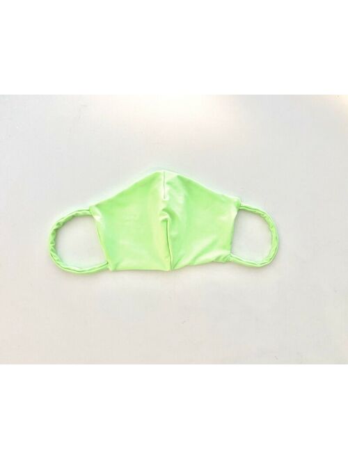 Women's Lime Green Protective Face Mask with Pocket for Air Filter, Washable