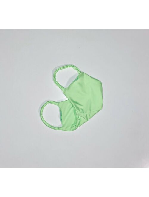 Women's Lime Green Protective Face Mask with Pocket for Air Filter, Washable