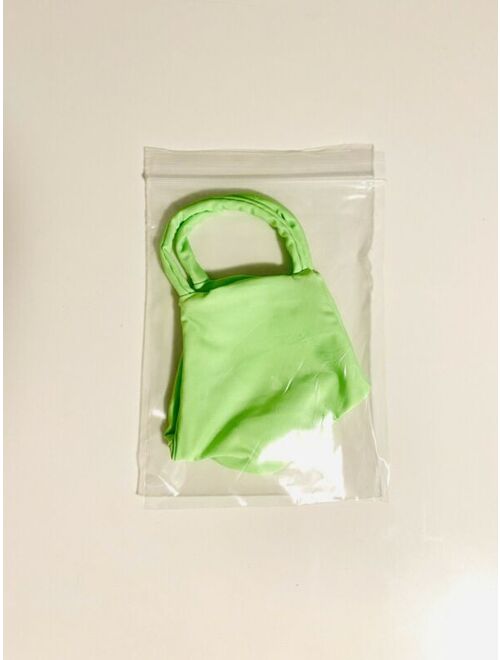 Women's Lime Green Protective Face Mask with Pocket for Air Filter, Washable