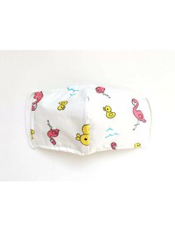 Kids Cute Pink Flamingo Yellow Duck Girls Face Mouth Mask Children Child Summer