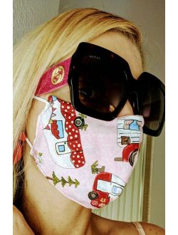 Camping RV Themed Face Mask Woman M