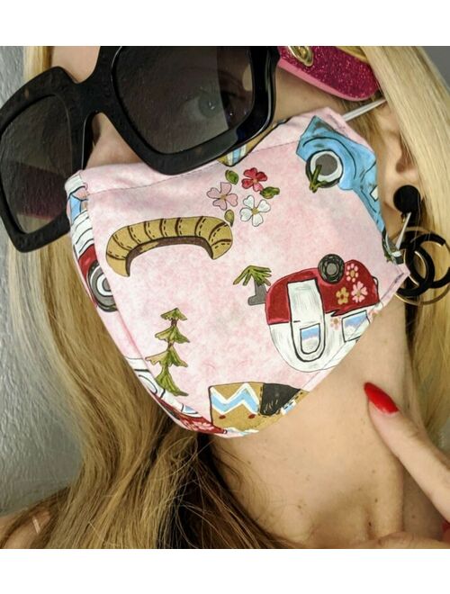 Camping RV Themed Face Mask Woman M