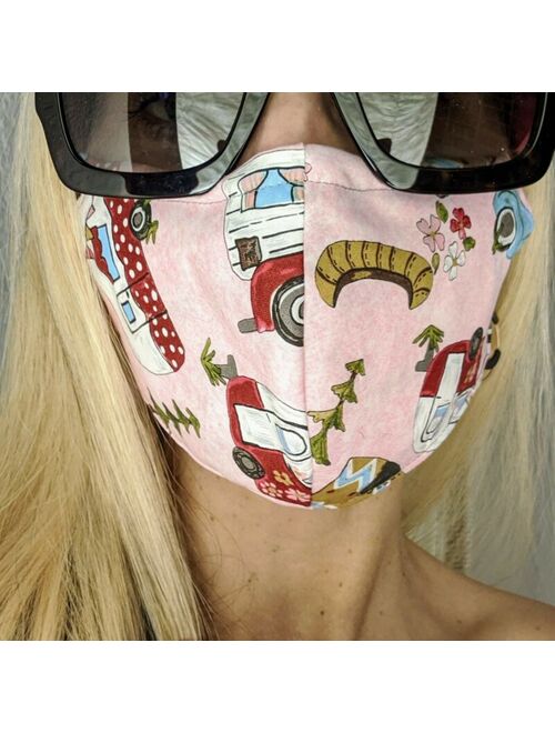 Camping RV Themed Face Mask Woman M