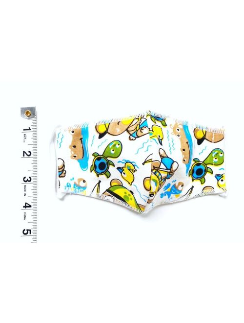 Kids Animal Yellow Green Turtle Hippos Face Mouth Mask Comfortable Soft Boy Girl