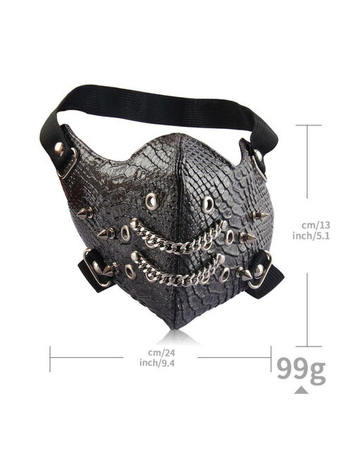 Punk Gothic Steampunk Steam Rock Stylish Chain Spike Men/Women Motorcycle Mask